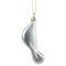 Gold & White Sixteenth Note Music Symbol Glass Ornament